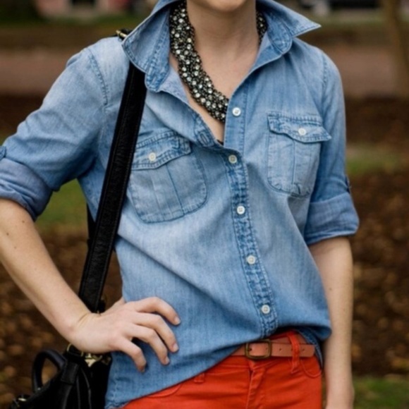 J. Crew Tops - J Crew Perfect Fit chambray ASO Meghan Markle